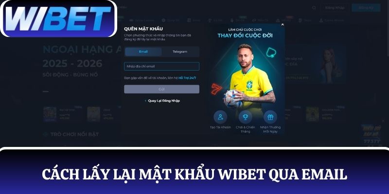 Cách lấy lại mật khẩu WIBET qua email
