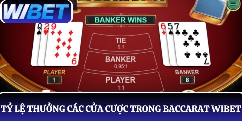 Chi tiết về tỷ lệ thưởng trả cho các cửa cược trong Baccarat WIBET