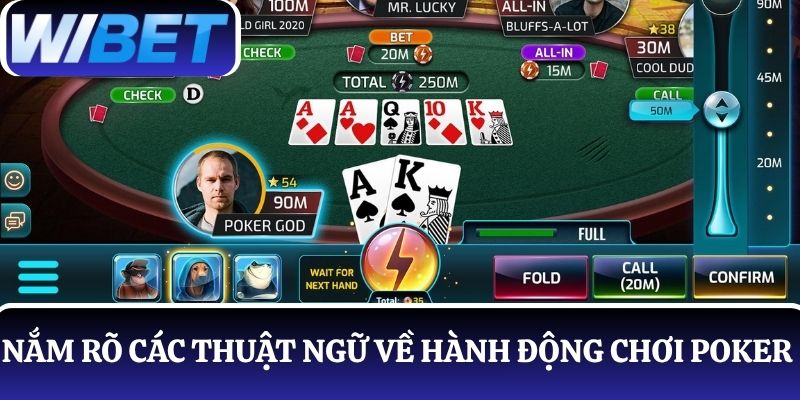 Nắm rõ các thuật ngữ về hành động chơi Poker để dễ lựa chọn